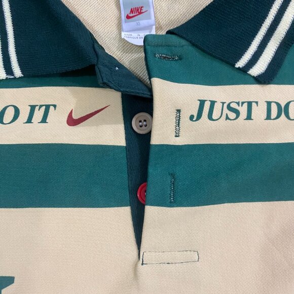 Nike Unisex Longsleeve Cream and Green Polos - Picture 4 of 8